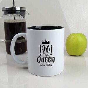 eBuyGB Gift for Mum Engraved Black Reveal Coffee Mug-1961 This Queen was Born Design-350ml Tea Cup, 60th Birthday Women, Her, Ceramic eBuyGB Gift for Mum Engraved Black Reveal Coffee Mug-1961 This Queen was Born Design-350ml Tea Cup, 60th Birthday Women, Her, Ceramic