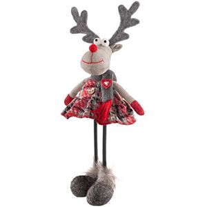 WeRChristmas Standing Girl Reindeer Figurine with Soft Legs, Multi-Colour, 30cm WeRChristmas Standing Girl Reindeer Figurine with Soft Legs, Multi-Colour, 30cm
