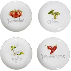 Premier Housewares Italia Antipasti Plates, Porcelain, White, 19 x 19 x 2.2999999999999998 cm Premier Housewares Italia Antipasti Plates, Porcelain, White, 19 x 19 x 2.2999999999999998 cm