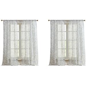 Laura Ashley Barnette Window Curtains with Rod Pocket, 84-inch Length, 4 Panels Set, Semi-Sheer Light Filtering, Blue Laura Ashley Barnette Window Curtains with Rod Pocket, 84-inch Length, 4 Panels Set, Semi-Sheer Light Filtering, Blue