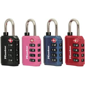 Master Lock 4691DWD TSA Approved Set Your Own Word Combination Lock,1 Pack, Assorted Colors, Black, Pink, Blue, or Red, Pack of 1 Master Lock 4691DWD TSA Approved Set Your Own Word Combination Lock,1 Pack, Assorted Colors, Black, Pink, Blue, or Red, Pack of 1