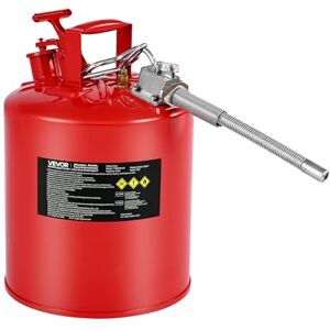VEVOR Safety Gas Can, 5 Gallon Type II Red Safety Can for Gasoline with Stainless Steel Flame Arrester, Self-Closing Lid & Flexible Metal Spout, Carbon Steel Flammable Storage with Ergonomic Handle VEVOR Safety Gas Can, 5 Gallon Type II Red Safety Can for Gasoline with Stainless Steel Flame Arrester, Self-Closing Lid & Flexible Metal Spout, Carbon Steel Flammable Storage with Ergonomic Handle