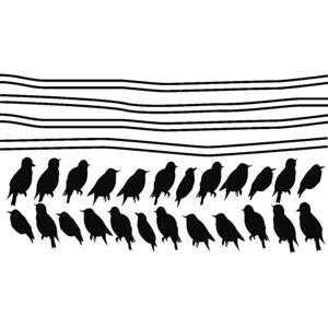 Ambiance Sticker Wall Sticker Starlings on Cables Bird Wall Sticker Bedroom & Living Room Wall Decoration 440 cm Line + 24 Birds Black Ambiance Sticker Wall Sticker Starlings on Cables Bird Wall Sticker Bedroom & Living Room Wall Decoration 440 cm Line + 24 Birds Black