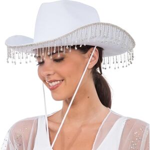 Chaks Cowgirl hat ladies with rhinestone fringes, cowboy hat for carnival, festival accessory Chaks Cowgirl hat ladies with rhinestone fringes, cowboy hat for carnival, festival accessory