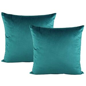 VAKADO Cushion Covers Teal Velvet Decorative Decor Soft Solid Square Couch Cushion Cases Cozy Home Decoration for Patio Sofa Bedroom Office Car 18x18 Set of 2 VAKADO Cushion Covers Teal Velvet Decorative Decor Soft Solid Square Couch Cushion Cases Cozy Home Decoration for Patio Sofa Bedroom Office Car 18x18 Set of 2