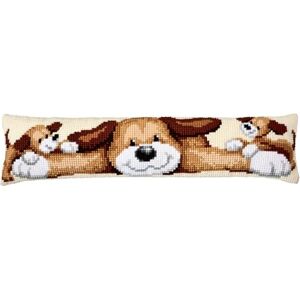Vervaco Draught Excluder Playful Dog Cross Stitch Kit, Multi-Colour Vervaco Draught Excluder Playful Dog Cross Stitch Kit, Multi-Colour