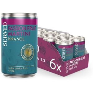 SERVED Passion Fruit Martini, 14.9% ABV, Premium Quality, Bar Strength, Pre-Mixed & Ready To Drink, 6 x 125ml Cans SERVED Passion Fruit Martini, 14.9% ABV, Premium Quality, Bar Strength, Pre-Mixed & Ready To Drink, 6 x 125ml Cans