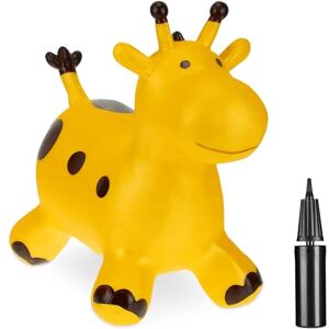 Relaxdays Bouncing Hopper Giraffe, Incl. Pump, for Children from 3 Years, BPA-Free, Inflatable Toy, 47x26x56 cm, Yellow Relaxdays Bouncing Hopper Giraffe, Incl. Pump, for Children from 3 Years, BPA-Free, Inflatable Toy, 47x26x56 cm, Yellow