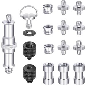 NEEWER Camera Screw Kit 16 Pieces Tripod Adapter Converter Spigot Mount Pack (1/4" to 3/8", Female to Male) for Camera, Tripod, Flash, Stand, Mic, Rig, Cage NEEWER Camera Screw Kit 16 Pieces Tripod Adapter Converter Spigot Mount Pack (1/4" to 3/8", Female to Male) for Camera, Tripod, Flash, Stand, Mic, Rig, Cage