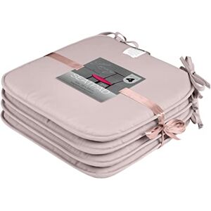 GC GAVENO CAVAILIA Pack of 4 Chair Pads Office Garden Chair 38X38 Cm Indoor Outdoor Removable Cover Square Seat Pads For Dining Chairs Patio Kitchen Cushion Pads With Ties, Brown GC GAVENO CAVAILIA Pack of 4 Chair Pads Office Garden Chair 38X38 Cm Indoor Outdoor Removable Cover Square Seat Pads For Dining Chairs Patio Kitchen Cushion Pads With Ties, Brown