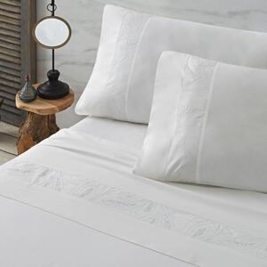 Blanco Embroidered Cotton Sheets for 200 cm Beds White Sheets Cotton Percale 200 Thread Count Color 401 White Blanco Embroidered Cotton Sheets for 200 cm Beds White Sheets Cotton Percale 200 Thread Count Color 401 White