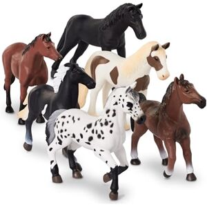 Terra by Battat – 6 Pieces 6-Inch Horse Figurines – Horse Toy Set – Realistic Plastic Animal Figurines – Collectible Gift for 3+ Years – Party Decorations & Playtime Terra by Battat – 6 Pieces 6-Inch Horse Figurines – Horse Toy Set – Realistic Plastic Animal Figurines – Collectible Gift for 3+ Years – Party Decorations & Playtime