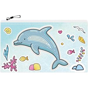 DIAMOND DOTZ DTZ14.009 Original 5D Diamond Painting Dotzies Pencil Case Dolphin Party DIY Creative Set with Diamond Mosaic Stones for Children Aged 6 Years and Up Pencil Case Approx. 21.5 x 14 cm Blue DIAMOND DOTZ DTZ14.009 Original 5D Diamond Painting Dotzies Pencil Case Dolphin Party DIY Creative Set with Diamond Mosaic Stones for Children Aged 6 Years and Up Pencil Case Approx. 21.5 x 14 cm Blue