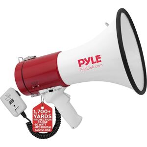 Pyle Unisex Megaphone Bullhorn, White / Red, 6X6X6 EU Pyle Unisex Megaphone Bullhorn, White / Red, 6X6X6 EU