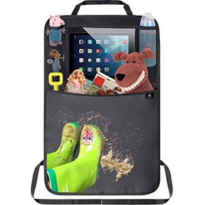 Termichy Kick Mat Car Organiser, Car Seat Back Protector with Clear iPad Holder Waterproof Material (1pack) Termichy Kick Mat Car Organiser, Car Seat Back Protector with Clear iPad Holder Waterproof Material (1pack)