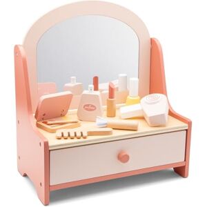 Woet Wooden Vanity Table for Kids Age 3+ – Pretend Play Beauty Set with Mirror & 7 Accessories – Toy Makeup Kit with Hairdryer, Lipstick & Comb – Fun Role Play Gift for Girls and Boys Woet Wooden Vanity Table for Kids Age 3+ – Pretend Play Beauty Set with Mirror & 7 Accessories – Toy Makeup Kit with Hairdryer, Lipstick & Comb – Fun Role Play Gift for Girls and Boys