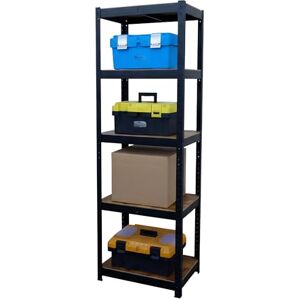 Relaxdays heavy-duty shelving unit, HWD 180x60x30 cm, 500 kg, 5 shelves, industrial storage rack, black/brown Relaxdays heavy-duty shelving unit, HWD 180x60x30 cm, 500 kg, 5 shelves, industrial storage rack, black/brown