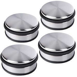 Schramm ® Door Stops Solid Stainless Steel Approx. 10 x 4 cm with Rubber Ring Silver Door Stopper Heavy Door Stopper Pack of 4 Schramm ® Door Stops Solid Stainless Steel Approx. 10 x 4 cm with Rubber Ring Silver Door Stopper Heavy Door Stopper Pack of 4