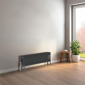 NRG Cast Iron Radiator Four Column 300x1190mm Anthracite Traditional Column Cast Iron Style Radiator Central Heating Radiator Perfect for Bathrooms, Kitchen, Living Room NRG Cast Iron Radiator Four Column 300x1190mm Anthracite Traditional Column Cast Iron Style Radiator Central Heating Radiator Perfect for Bathrooms, Kitchen, Living Room