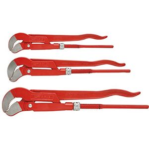 KS TOOLS 113.2100 Swed. Pattern Pipe Wrench 45 Degree Angled Set (3 Pieces) KS TOOLS 113.2100 Swed. Pattern Pipe Wrench 45 Degree Angled Set (3 Pieces)