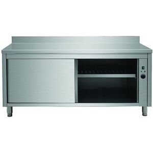 Stalwart DA-THWSR126A Professional Heated Cupboard Stainless Steel Sliding Doors Rear upstand Width 1200mm Depth 600mm Stalwart DA-THWSR126A Professional Heated Cupboard Stainless Steel Sliding Doors Rear upstand Width 1200mm Depth 600mm