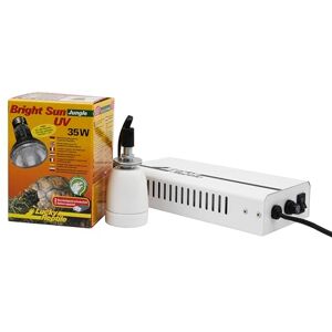 Lucky Reptile Bright Sun Jungle Light Bulb Metal Halide Ultra-Violet 35 W Complete Set Including Matching Socket and Ballast Lucky Reptile Bright Sun Jungle Light Bulb Metal Halide Ultra-Violet 35 W Complete Set Including Matching Socket and Ballast