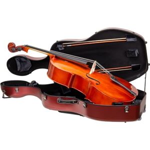 Crossrock Poly Carbon Cello Case for 4/4 Size Matte Red Exterior, Velvet Interior & Wheels – Ideal for Students, Teachers & Daily Commuting Black(CRF4050CEFRD) Crossrock Poly Carbon Cello Case for 4/4 Size Matte Red Exterior, Velvet Interior & Wheels – Ideal for Students, Teachers & Daily Commuting Black(CRF4050CEFRD)