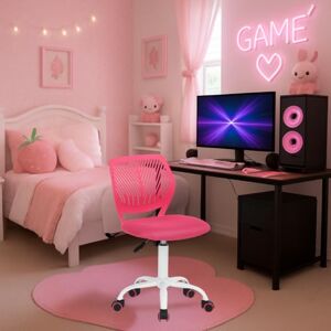 FurnitureR Ergonomic Computer Gaming Chair Home Entertainment Video and Computer Game,E-Sports Leisure Time Play for Teen Boy Girl,Height Adjustable with Lumbar Support,360 Swivel Caster,pink v1 FurnitureR Ergonomic Computer Gaming Chair Home Entertainment Video and Computer Game,E-Sports Leisure Time Play for Teen Boy Girl,Height Adjustable with Lumbar Support,360 Swivel Caster,pink v1