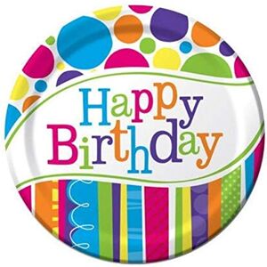 Creative Labs 8 Count Bright and Bold Happy Birthday Dinner Plates Creative Labs 8 Count Bright and Bold Happy Birthday Dinner Plates