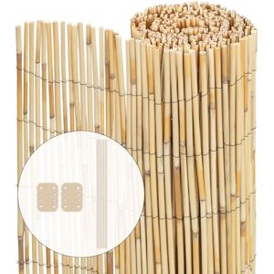 VOUNOT Natural Peeled Reed Fence 90x300cm Privacy Screen Roll with Fixing Clips Garden Panel Fence for Outdoor Garden Patio Balcony Wind/Sun Protection VOUNOT Natural Peeled Reed Fence 90x300cm Privacy Screen Roll with Fixing Clips Garden Panel Fence for Outdoor Garden Patio Balcony Wind/Sun Protection