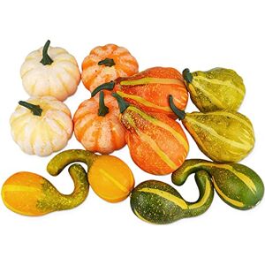 JEDFORE 12Pcs Halloween Artificial Pumpkins Lifelike Vegetables Fake Realistic Mini Pumpkins for Wedding Thanksgiving Fall Harvest Autumn Home Table Decoration JEDFORE 12Pcs Halloween Artificial Pumpkins Lifelike Vegetables Fake Realistic Mini Pumpkins for Wedding Thanksgiving Fall Harvest Autumn Home Table Decoration