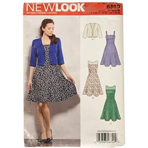 New Look Sewing Pattern 6390: Misses' Dresses with Full Skirt and Bolero, Size A, A (8-10-12-14-16-18) New Look Sewing Pattern 6390: Misses' Dresses with Full Skirt and Bolero, Size A, A (8-10-12-14-16-18)