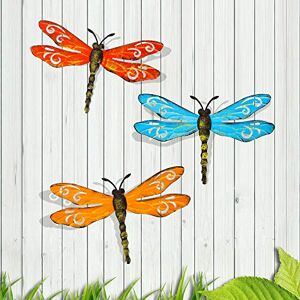 Scwhousi Metal Dragonfly Wall Decor Outdoor Garden Fence Art,Hanging Decorations for Living Room, Bedroom, 3 Pack Scwhousi Metal Dragonfly Wall Decor Outdoor Garden Fence Art,Hanging Decorations for Living Room, Bedroom, 3 Pack