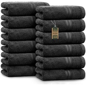 NatureMark 12 Guest Towels, 100Percent Cotton, Black, Pack of 12-30 x 50 cm NatureMark 12 Guest Towels, 100Percent Cotton, Black, Pack of 12-30 x 50 cm
