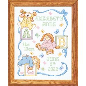 Janlynn 1-Piece Sleepy Bunnies Birth Announcement Counted Cross Stitch Kit Janlynn 1-Piece Sleepy Bunnies Birth Announcement Counted Cross Stitch Kit