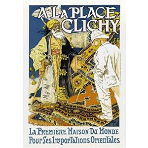 Wee Blue Coo Vintage Ad Place Clichy Orient Rug Carpet France Wall Art Print Wee Blue Coo Vintage Ad Place Clichy Orient Rug Carpet France Wall Art Print