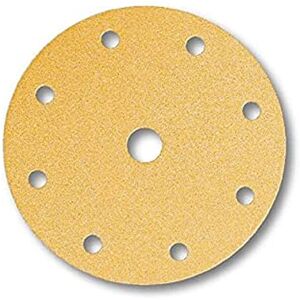 Mirka Gold Universal Sanding Paper Ø 150mm Grip 9-hole, grit P220, 100 pcs / For sanding plaster, filler, chipboard, wood, varnish Mirka Gold Universal Sanding Paper Ø 150mm Grip 9-hole, grit P220, 100 pcs / For sanding plaster, filler, chipboard, wood, varnish