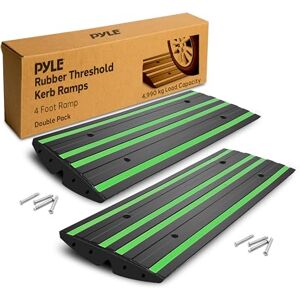 Pyle Heavy Duty 2-Pack Rubber Kerb Ramp 122cm – Durable Driveway Curb Ramps for Cars, Motorcycles, SUVs & Vans, Non-Slip Threshold Ramps with Reflective Safety Strips, Waterproof with Mounting Screws Pyle Heavy Duty 2-Pack Rubber Kerb Ramp 122cm – Durable Driveway Curb Ramps for Cars, Motorcycles, SUVs & Vans, Non-Slip Threshold Ramps with Reflective Safety Strips, Waterproof with Mounting Screws