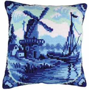 Collection D'Art Duftin 5200 Earthenware Delft Windmill Cushion Large Bore Kit 50 Multi-coloured 45 x 0.1 cm Collection D'Art Duftin 5200 Earthenware Delft Windmill Cushion Large Bore Kit 50 Multi-coloured 45 x 0.1 cm