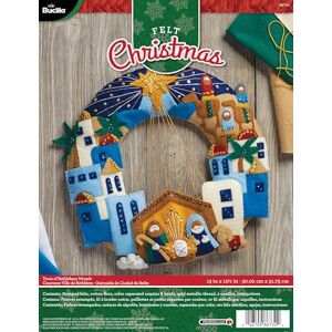 Bucilla Town of Bethlehem Wreath Felt Applique Kit, Multi-Colour, 29.84 x 22.86 x 4.57 cm Bucilla Town of Bethlehem Wreath Felt Applique Kit, Multi-Colour, 29.84 x 22.86 x 4.57 cm