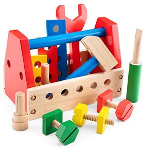 New Classic Toys Wooden Tool Kit Educational Toys and Color Perception Toy for Preschool Age Toddlers Boys Girls ref 0550 New Classic Toys Wooden Tool Kit Educational Toys and Color Perception Toy for Preschool Age Toddlers Boys Girls ref 0550