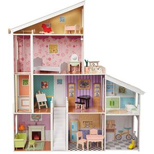 Amazon Basics 4-Story Wooden Dollhouse and Furniture Accessories for 30.48 cm Dolls, 132.1 x 35.6 x 139.7 cm Amazon Basics 4-Story Wooden Dollhouse and Furniture Accessories for 30.48 cm Dolls, 132.1 x 35.6 x 139.7 cm