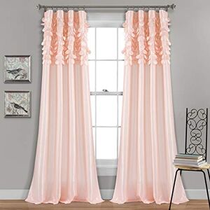 Lush Decor Circle Dream Window Curtains Panel Set for Living, Dining Room, Bedroom (Pair), 54" W x 84" L, Blush Lush Decor Circle Dream Window Curtains Panel Set for Living, Dining Room, Bedroom (Pair), 54" W x 84" L, Blush