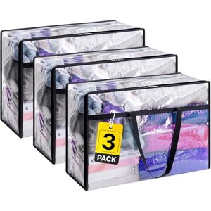 Zuvo Laundry Storage Bags – Pack of 3, XL Waterproof Clothes Organiser with Reinforced Handles & Heavy-Duty Zip – Ideal for Bedding, Laundry & Packing (46x23x38 cm) Zuvo Laundry Storage Bags – Pack of 3, XL Waterproof Clothes Organiser with Reinforced Handles & Heavy-Duty Zip – Ideal for Bedding, Laundry & Packing (46x23x38 cm)