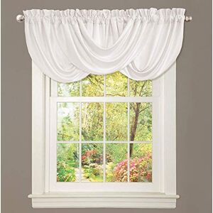 Lush Decor Lucia Elegant Waterfall Valance for Living Room Kitchen, and Bedroom, Soft Polyester Window Curtain, Single -White (42" W x 18" L) Lush Decor Lucia Elegant Waterfall Valance for Living Room Kitchen, and Bedroom, Soft Polyester Window Curtain, Single -White (42" W x 18" L)