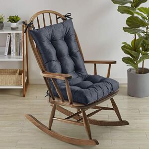 Sweet Home Collection Rocking Chair Cushion Premium Tufted Pads Non Skid Slip Backed Set of Upper and Lower with Ties, 21" X 17"/17" X 17", Navy Blue Sweet Home Collection Rocking Chair Cushion Premium Tufted Pads Non Skid Slip Backed Set of Upper and Lower with Ties, 21" X 17"/17" X 17", Navy Blue