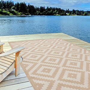 THE RUGS Outdoor Rug – Weather & UV Resistant Outdoor/Indoor Area Rugs Durable Rugs for Patio, Deck, Garden, Kitchen, Bathroom or Living Room Beige, 160 x 230 cm THE RUGS Outdoor Rug – Weather & UV Resistant Outdoor/Indoor Area Rugs Durable Rugs for Patio, Deck, Garden, Kitchen, Bathroom or Living Room Beige, 160 x 230 cm