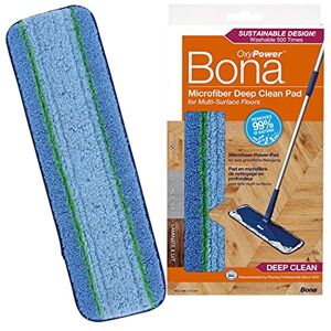 Bona OxyPower Microfibre Deep Cleaning Pad, for Wood and Hard-Surface Floors, fits Family of Mops, 1 Count (Pack of 1), Blue/Green Bona OxyPower Microfibre Deep Cleaning Pad, for Wood and Hard-Surface Floors, fits Family of Mops, 1 Count (Pack of 1), Blue/Green