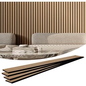 VEVOR Wood Slat Acoustic Panels, 7.9 x 94.5 inch, MDF Accent Wooden Wall Panels for Modern Interior Wall Decor, Faux Wood Wall Board Panels for Noise Reduction, Light Oak VEVOR Wood Slat Acoustic Panels, 7.9 x 94.5 inch, MDF Accent Wooden Wall Panels for Modern Interior Wall Decor, Faux Wood Wall Board Panels for Noise Reduction, Light Oak