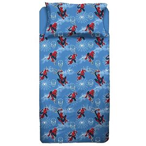 hermet Spiderman, Single Bed Sheet, Bed Set, Top Sheet, Fitted Sheet, Pillowcase, Blue, Marvel, Disney, 100% Cotton, Official Product hermet Spiderman, Single Bed Sheet, Bed Set, Top Sheet, Fitted Sheet, Pillowcase, Blue, Marvel, Disney, 100% Cotton, Official Product